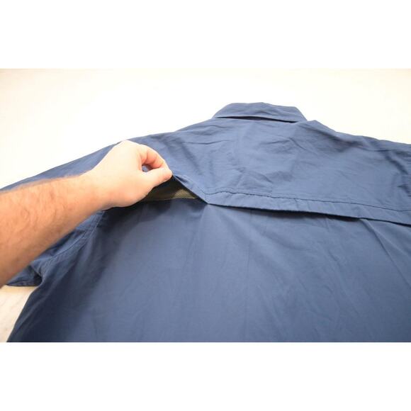 G.H. Bass Co. Camp Shirt Blue Vented Hiking Outdoors Mens Size XL - Picture 8 of 8